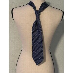 J Ferrar Men’s Silk Necktie Lot Of 2 Green/Cream/Black And Dark Blue/Light Blue